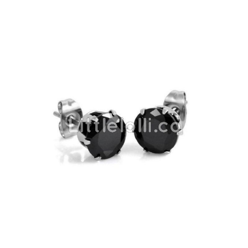 ANTING WANITA PRIA TITANIUM SWAROVSKI STUD EARING PREMIUM ANTIKARAT LITTLELOLLI.CO AKSESORIS TELINGA-T.Stud Sirconia S.B