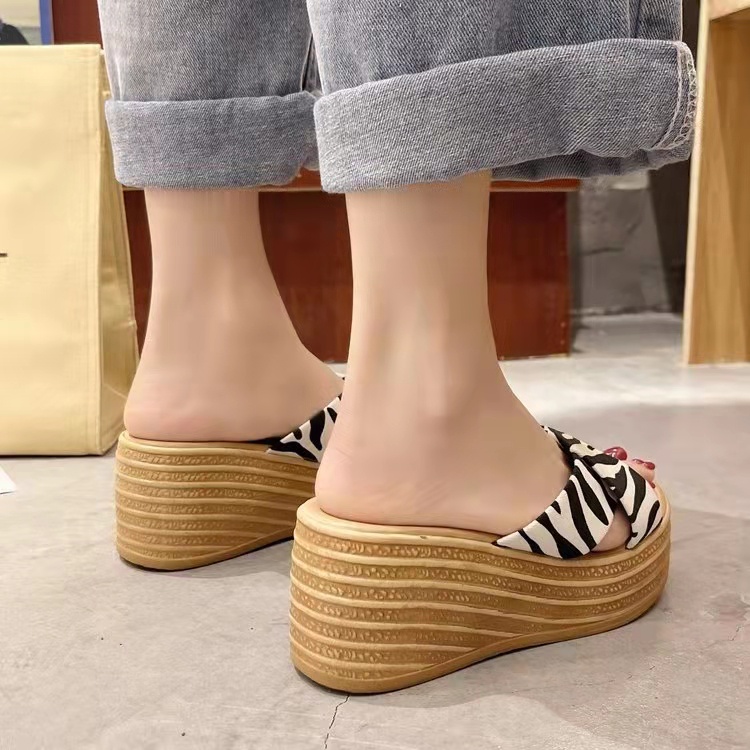 Sandal Wedges Wanita Tinggi Slop Elegan Sendal Hak Tinggi Perempuan Selop Simple SD-099