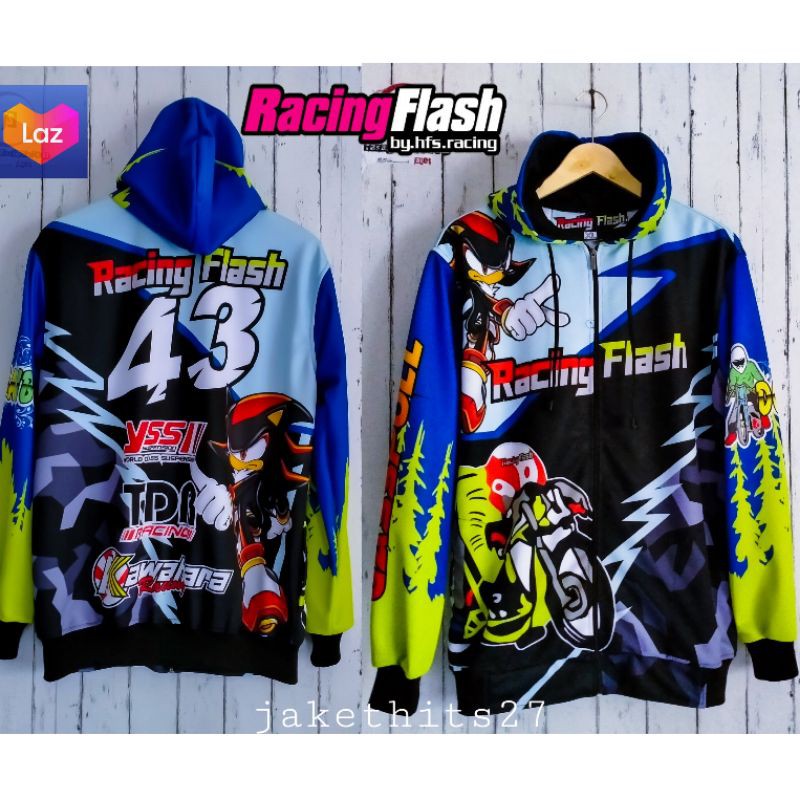 jaket racing flash/jaket racing/jaket racing start/jaket racing terbaru/jaket balap printing-sonik tangan stabilo