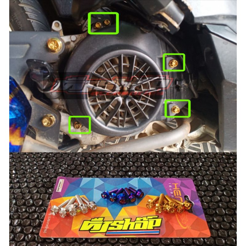 Paket baut probolt stainless 2 kunci flower tutup kipas set baut tutup kipas beat scoopy fi esp baut