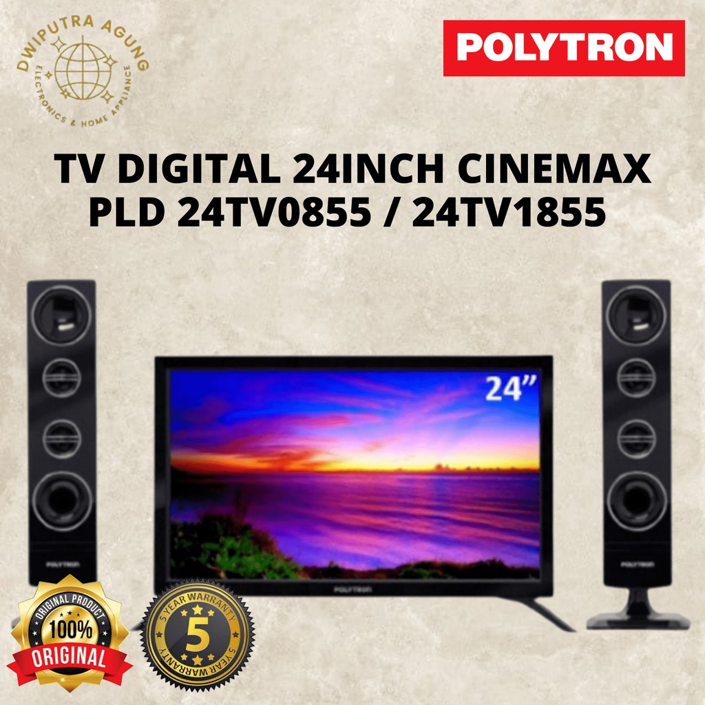 TV POLYTRON LED DIGITAL 24 inch CINEMAX PLD 24TV0855 / 24TV1855 DAN SPEAKER