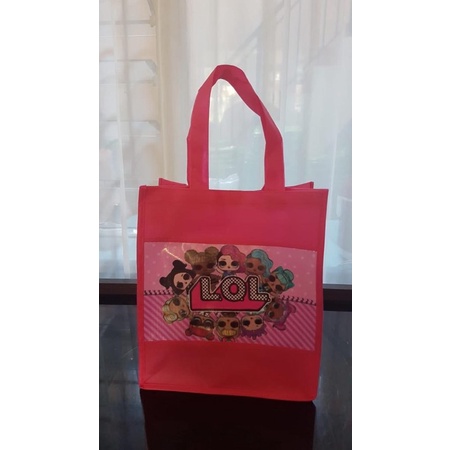 Tas Kain Spounbound Ulang Tahun Anak Tayo Baby Shark LOL Hellokitty Littlepony Tas Hampers Anak Goodiebag Anak