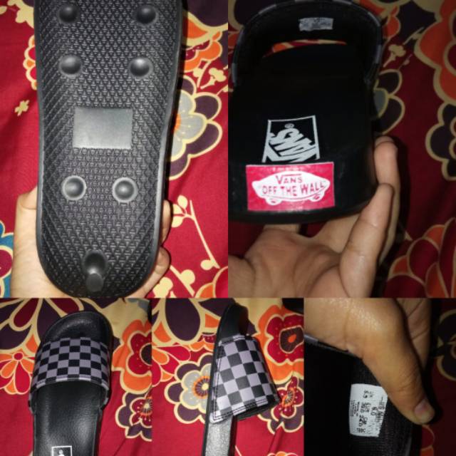 Sandal Vans checkerboard black import quality