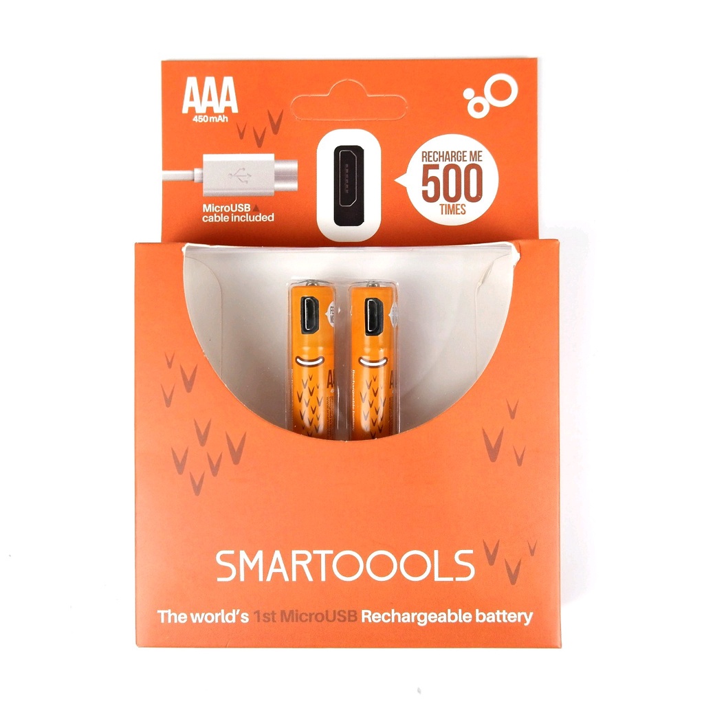 Smartoools MicroBatt AAA 2pcs Micro USB Rechargeable Battery