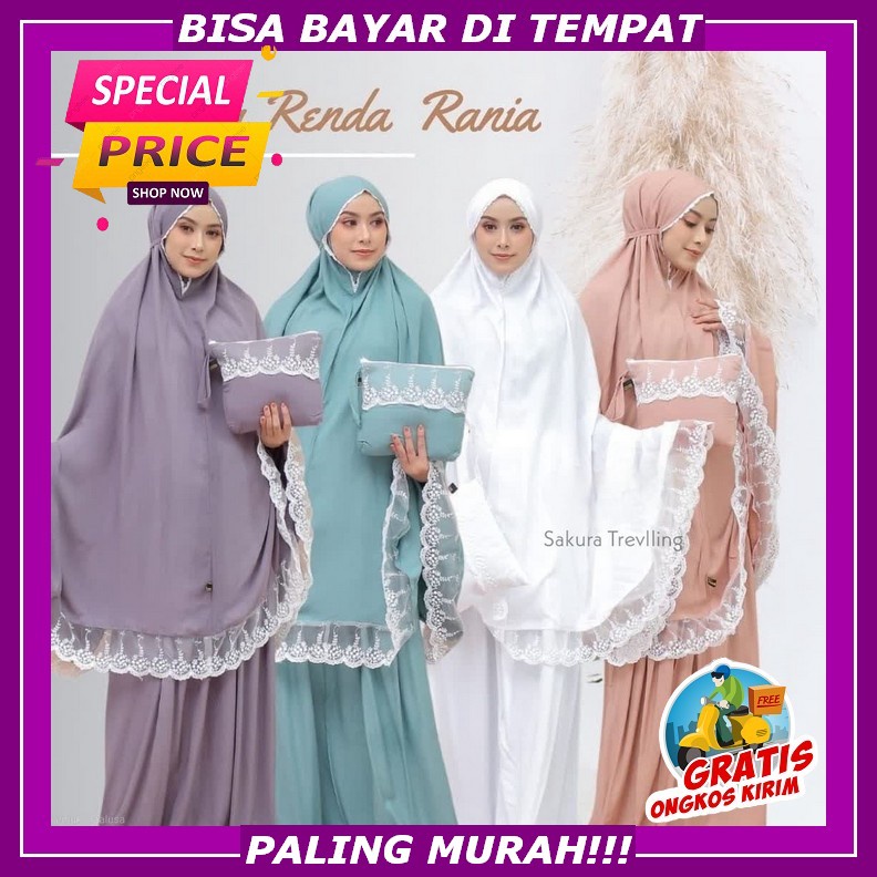 Telekung Mukena Dewasa Rukuh Muknah Bordir Mukenah Gracella Renda Jumbo Bahan Katun Rayon Premium Ad