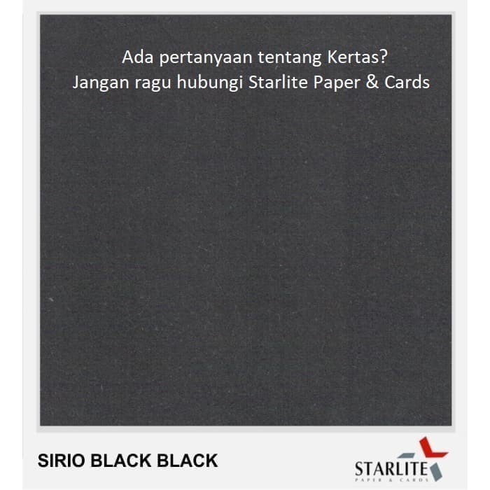 

Kertas SIRIO BLACK BLACK 700 gsm (uncoated paper)