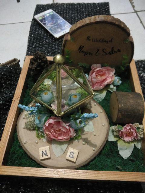 Jewelry Set Tempat Mahar Perhiasan Tempat Cincin Rustic Tempat Maskawin Rustic