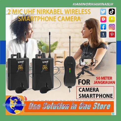 Microphone Mic Laptop PC Clip On Wireless UHF USB Zoom Recording Multi