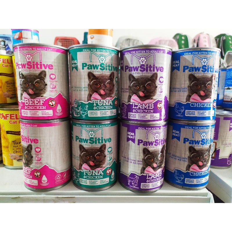 Pawsitive cat food kaleng 380gr All varian rasa 1Dus isi 24pcs