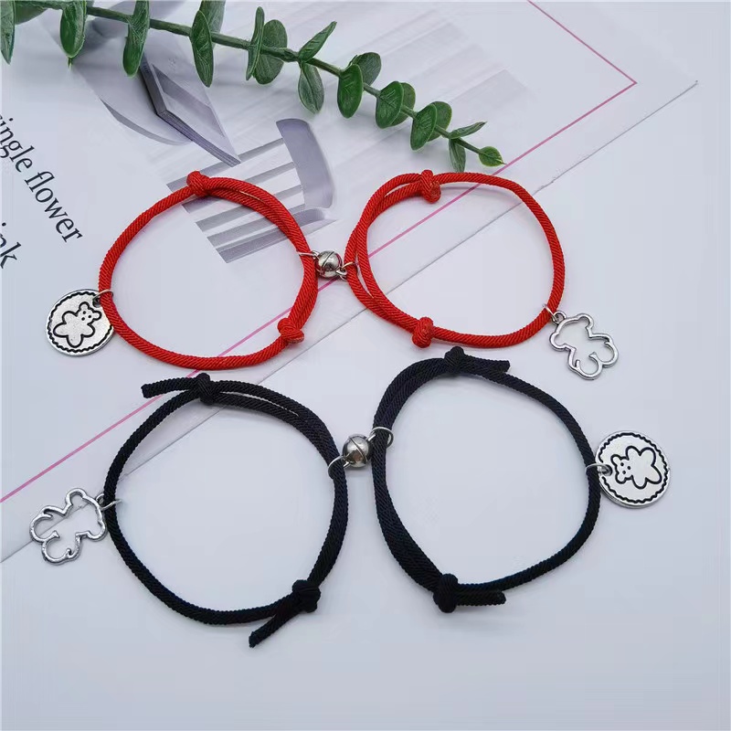 Gelang Couple Magnet Etnik Bead Tali Persahabatan Korean Style Fashion Import