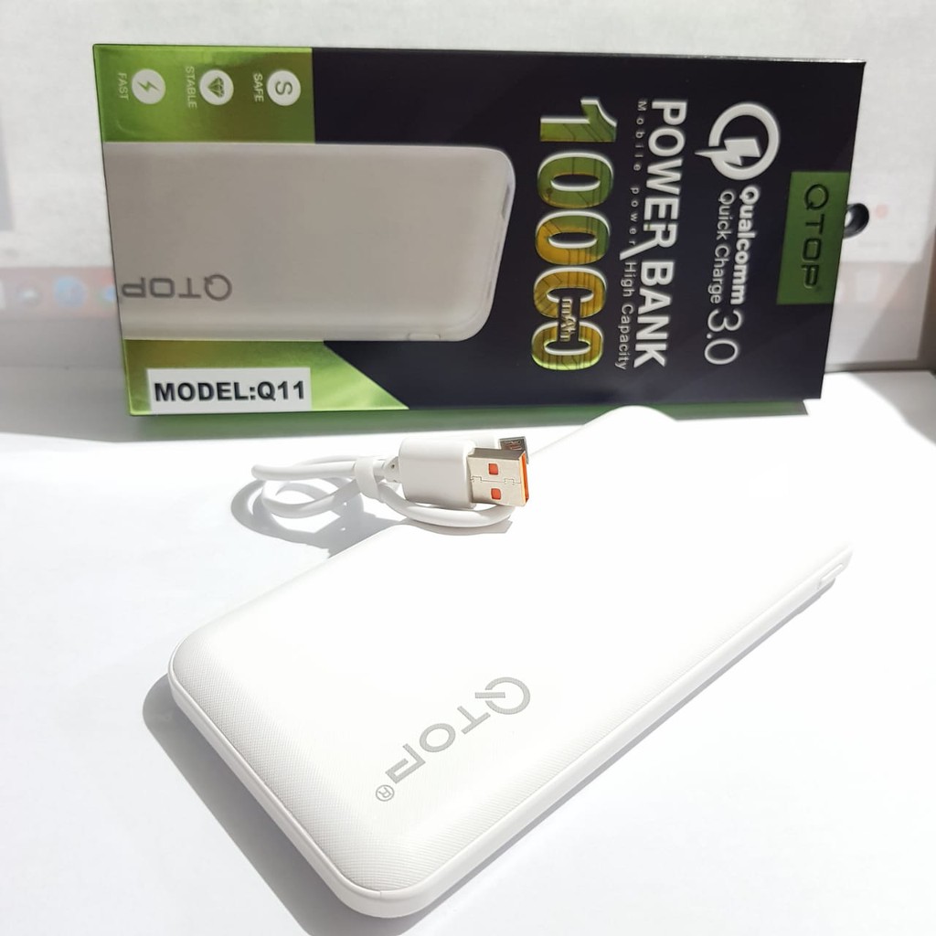 Powerbank QTOP Mobile Power Qualcomm 10000mAh Q11 ORIGINAL 100% [QTOP.ID]