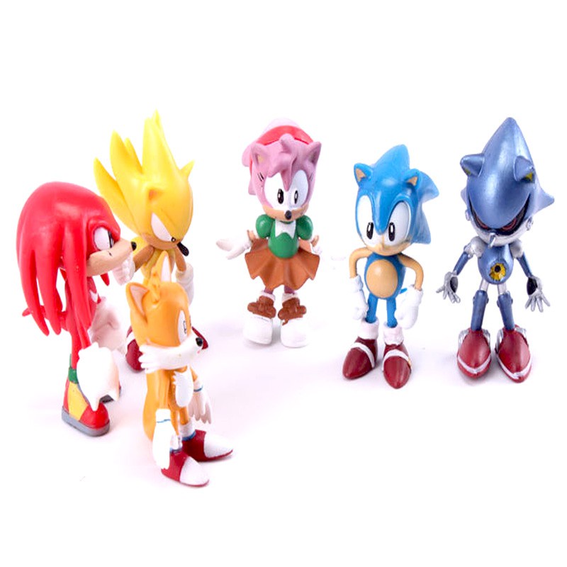 6pcs Mainan Action Figure Sonic the Hedgehog Bahan PVC Untuk Hadiah Natal Anak