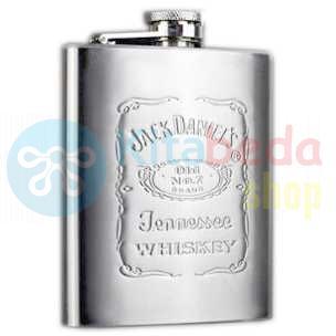 NEW Botol Minum Wine Wisky Vodka Gepeng Stainless Steel KB1331 [Silver]