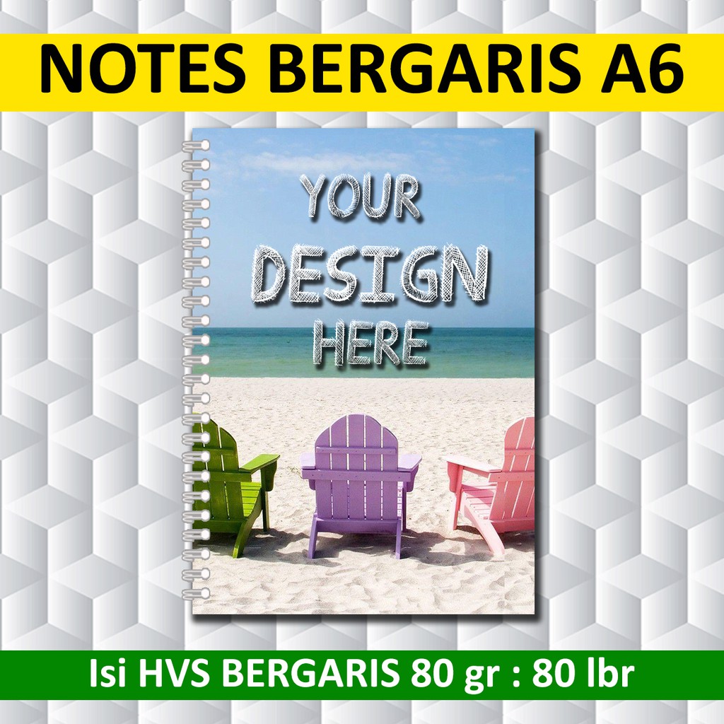 

Notes custom A6 Bergaris / Notebook Spiral A6 Bergaris / Isi 80 lembar