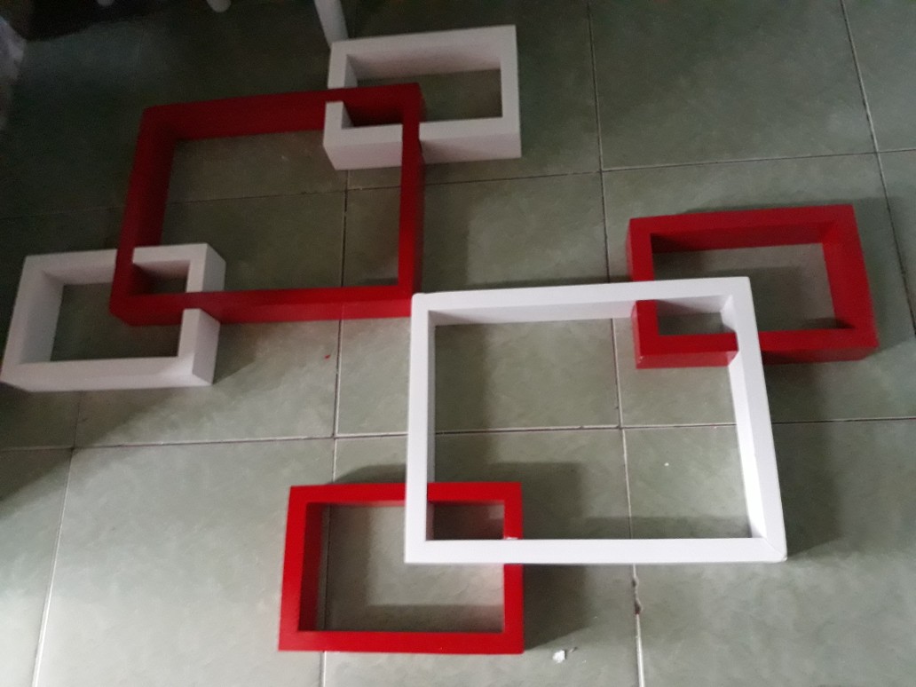 Rak Dinding Minimalis Murah Fullset 1 Paket Isi 6 Pcs Model Sambung 3