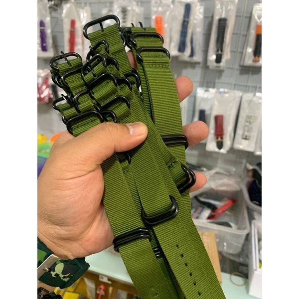 Strap Tali Jam Tangan G shock strap Nato zulu hijau 22mm