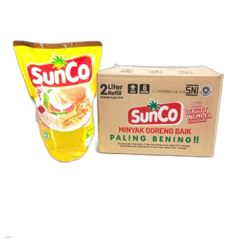 

SUNCO 2 LITER 2LITER 1 DUS ISI 6 PCS / MINYAK GORENG SUNCO 2L KARTON DUS