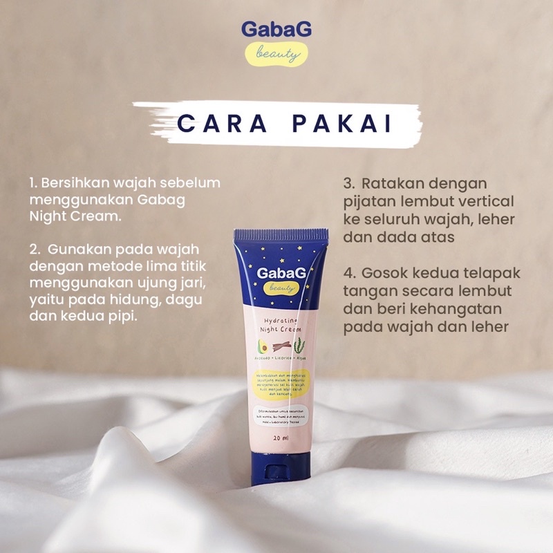 Gabag Beauty Hydrating Night Cream Krim Malam Pelembab Wajah Muka Aman Ibu Hamil dan Menyusui