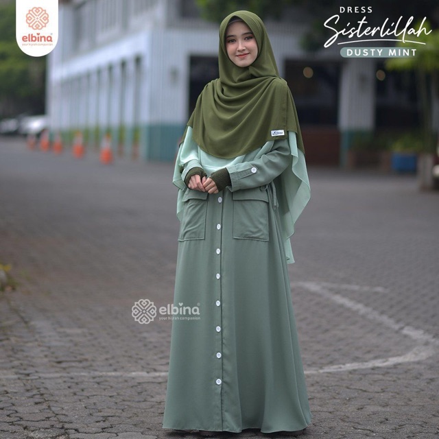 (((Dress ONLY)Sisterlillah by Elbina Hijab (ORIGINAL)