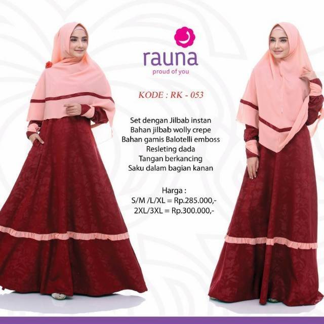 GAMIS SYARI RK 53 MAROON XXXL II  RAUNA