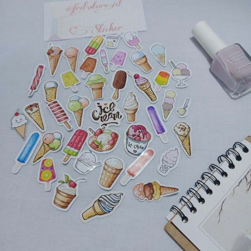 

Sticker Ice Cream 45 pcs / sticker aesthetic / sticker estetik / stiker es krim / stiker lucu murah