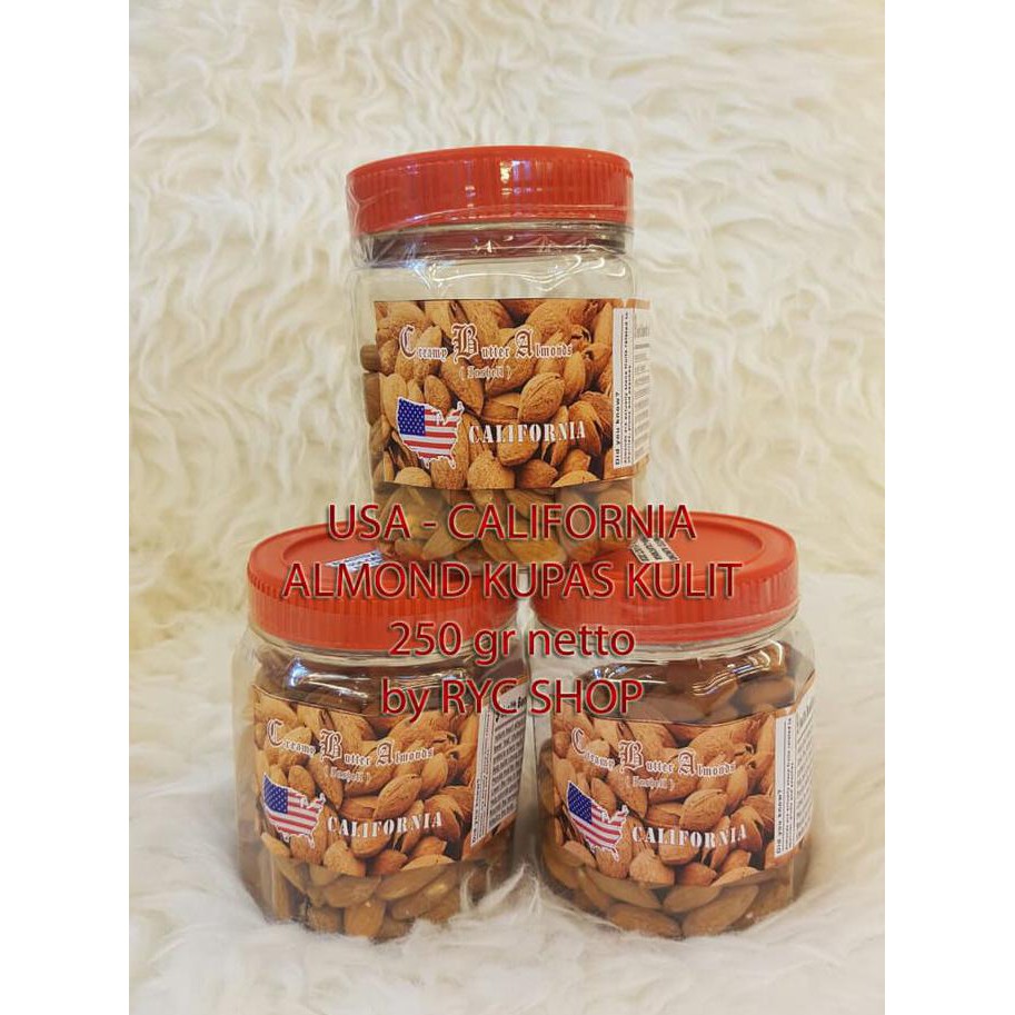 

Kacang Almond Kupas 250Gr Usa California Murah & Weenak Mentarieka_Shop