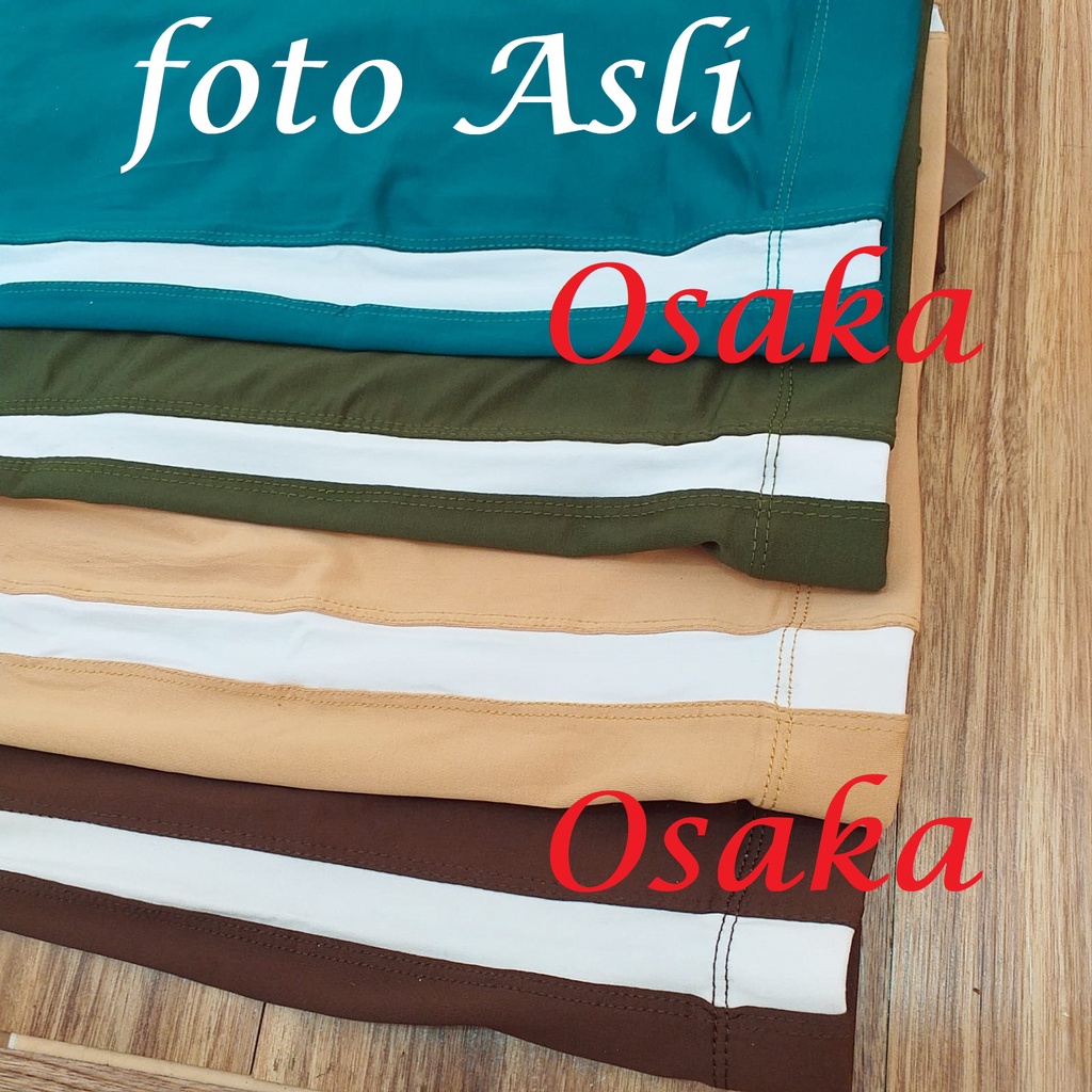 Celana Legging 3/4 Garis Putih bahan ADEM Leging Sport wanita S M L XL JUMBO Lejing Pendek Korea Kekinian