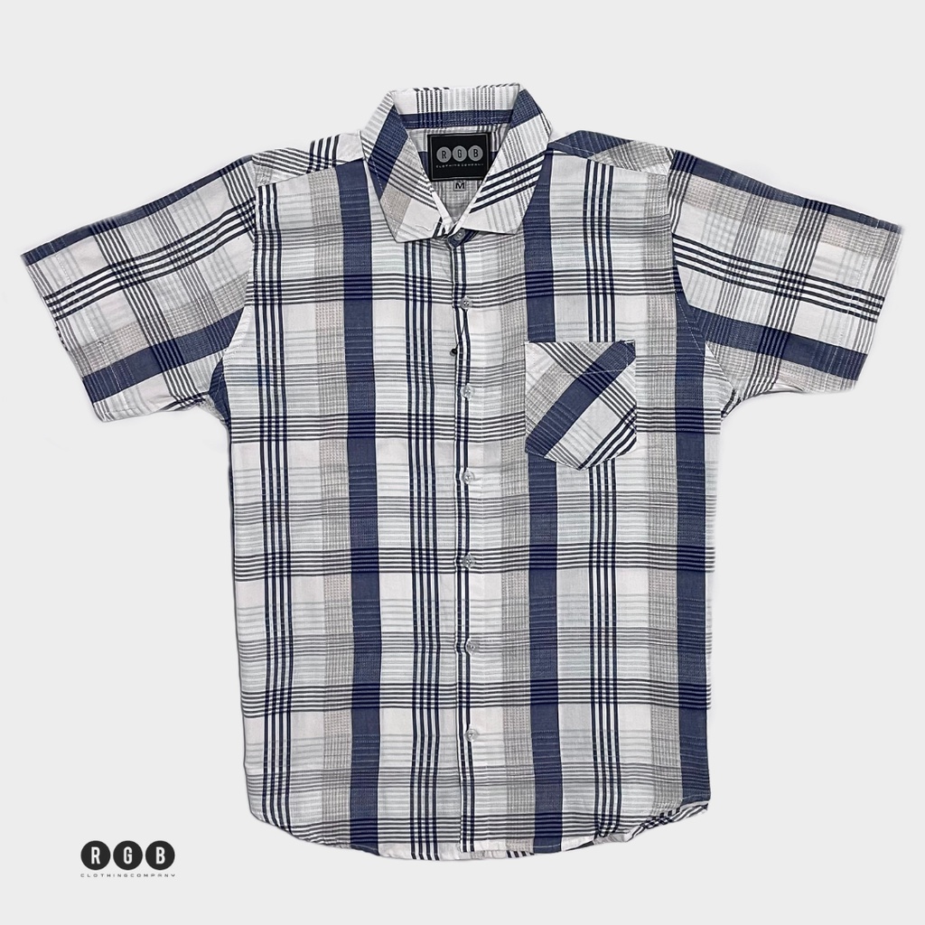 RGB Kemeja Kotak Pria Aurelius Series Abu Muda RHMP1102012