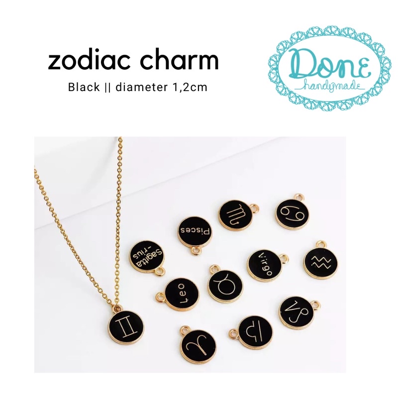 Charm rasi bintang zodiac charm pernak pernik gantungan kunci