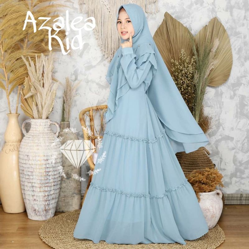 SYARI AZALEA KID PAKAIAN ANAK TANGGUNG PEREMPUAN DRESS GAMIS MAXI MAXY MOSCREPE JILBAB MR ADA VIDEO REAL PICT