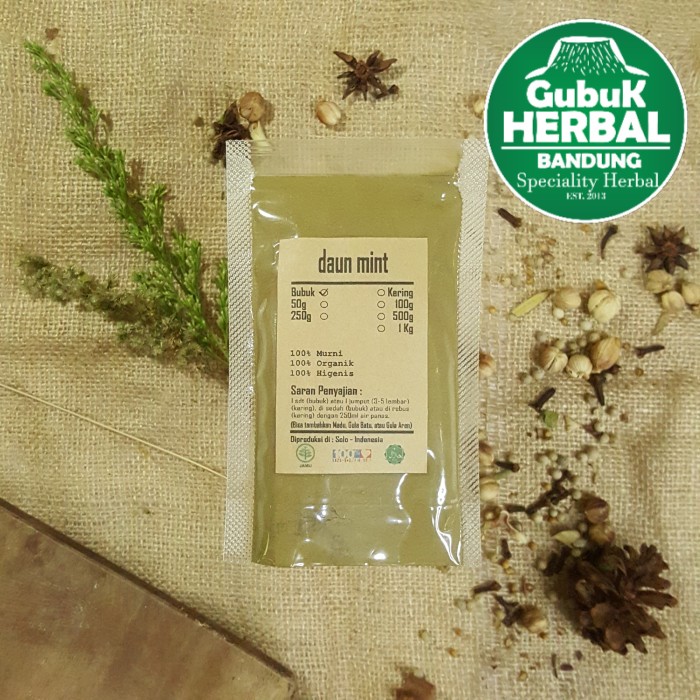 

DAUN MINT BUBUK 100 GRAM - Mentha - MURNI TANPA GULA - BUBUK HALUS