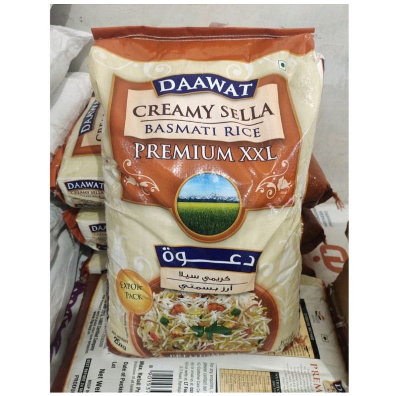 

Beras Basmati Impor India Daawat Creamy Sella Basmati Rice Premium XXL 25 Kg Super Panjang Jumbo