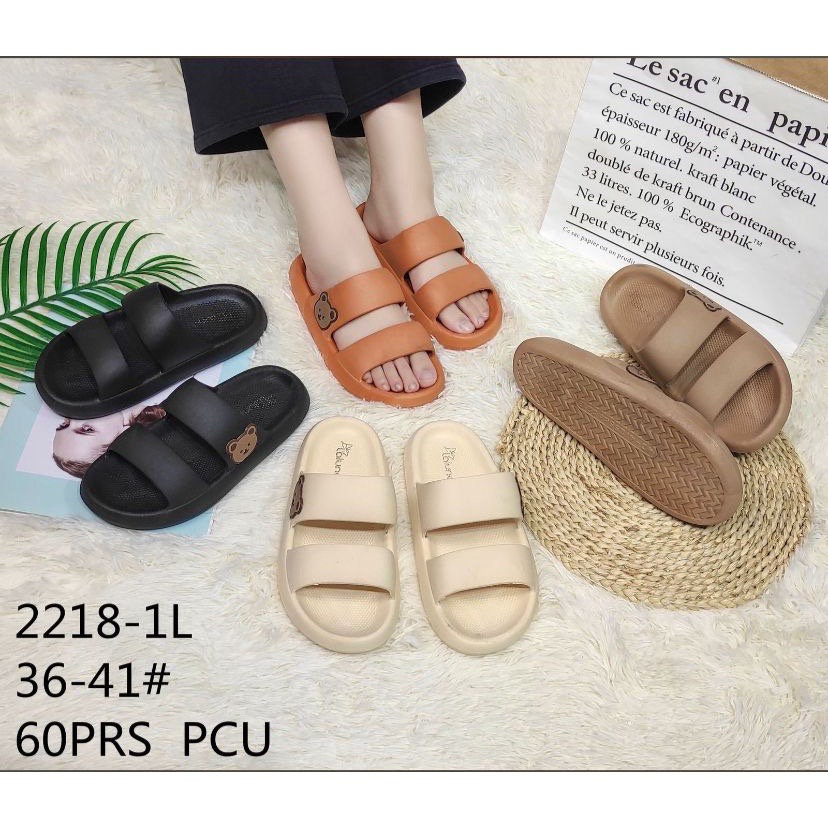 Sandal Selop Karet TORY RUBBER Anti Slip Import / Sandal Slop Karet PVC Empuk Ringan Non-Slip Sandal Jelly Korea Import Outdoor Bear Lucu Trendy Sandal Rumah/Flat/Santai Wanita