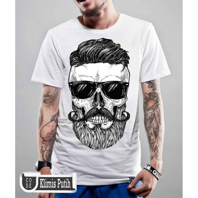 Kaos Distro- Kaos Standart Distro - Kaos Kode Klimis Putih