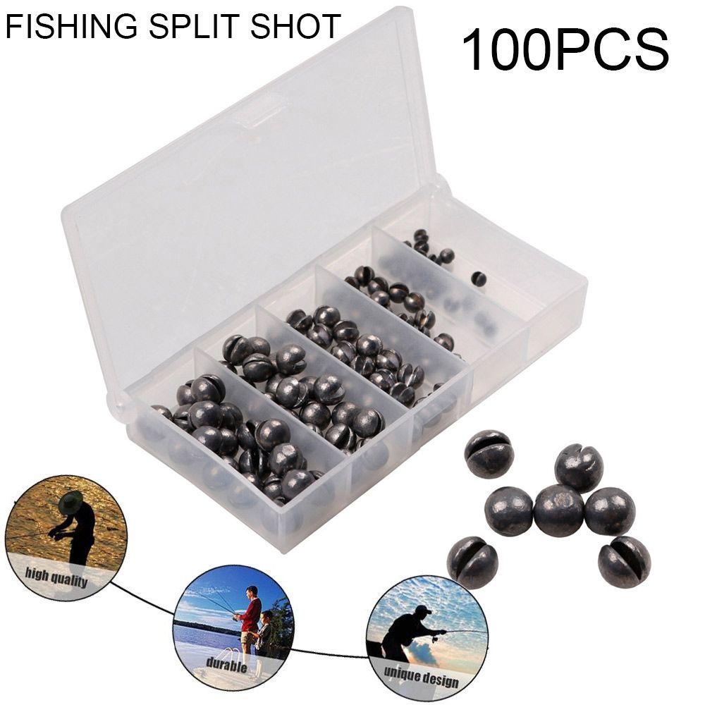 Preva 100 Pcs Memancing Timbal Jatuh Kualitas Tinggi Pemberat Garis Sinkers Pengait Konektor