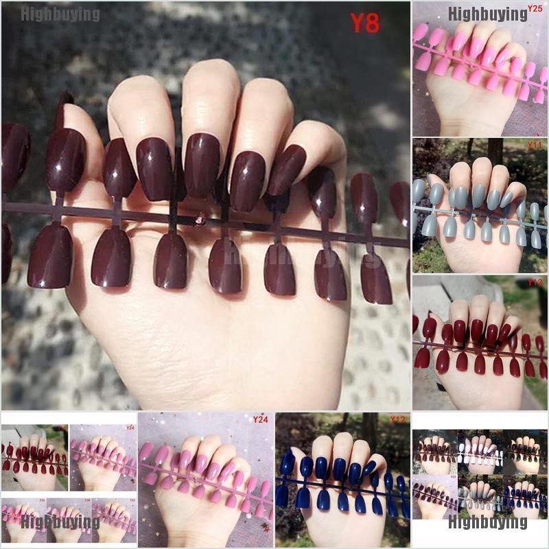 Hbid Glory 24Pcs / Set Kuku Palsu Bahan Akrilik Untuk Nail Art