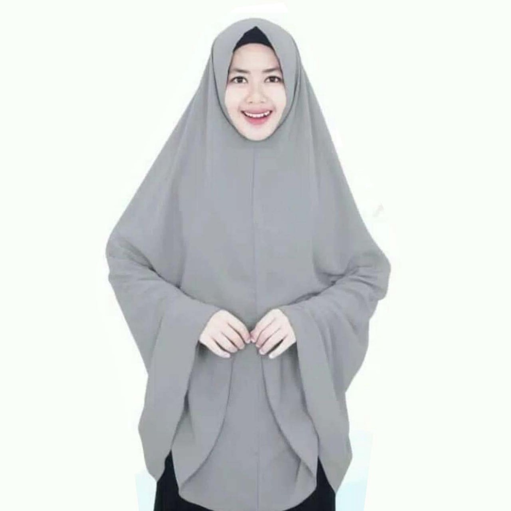 Khimar JUMBO Syari XXL 125 Non Pet Wolfis | Jilbab / Hijab Kerudung Instan / Instant Murah Kekinian 