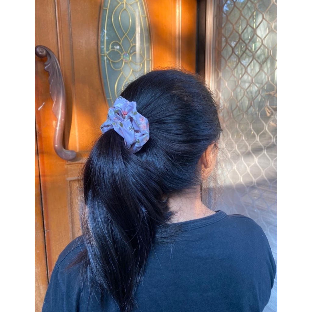 Ikat Rambut Scrunchies JX 1600 Ikat Rambut Korea - Ikat Rambut Terbaru - 3in1 - Pink, Lilac, Flower