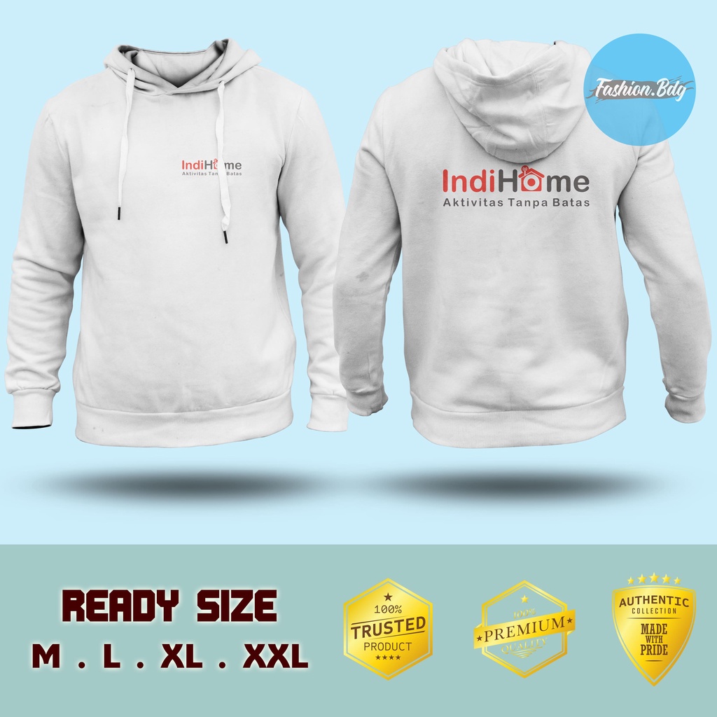 Jaket Indihome Sweater Hoodie Tebal Size M L XL XXL Jumbo