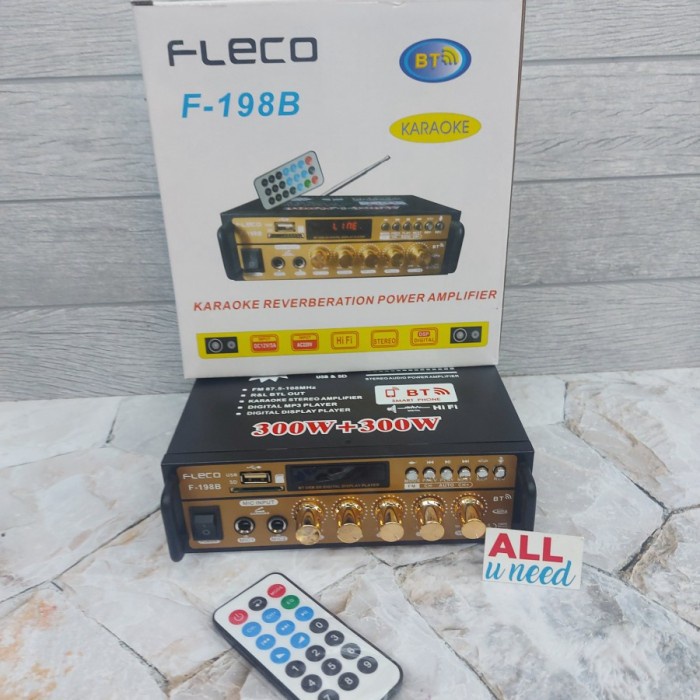 Power Amplifier Fleco Bt-198A - Amplifier Karaoke Bluetooth Fleci