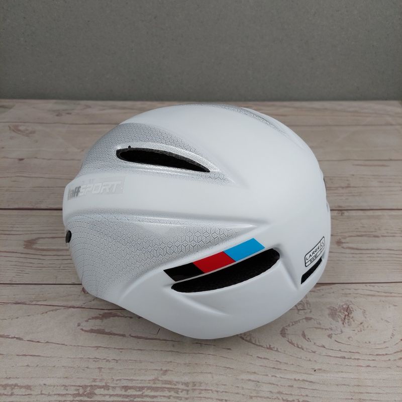 TaffSPORT Helm Sepeda Cycling Bike Helmet Visor Removable Lens - WT-018S-BK - White