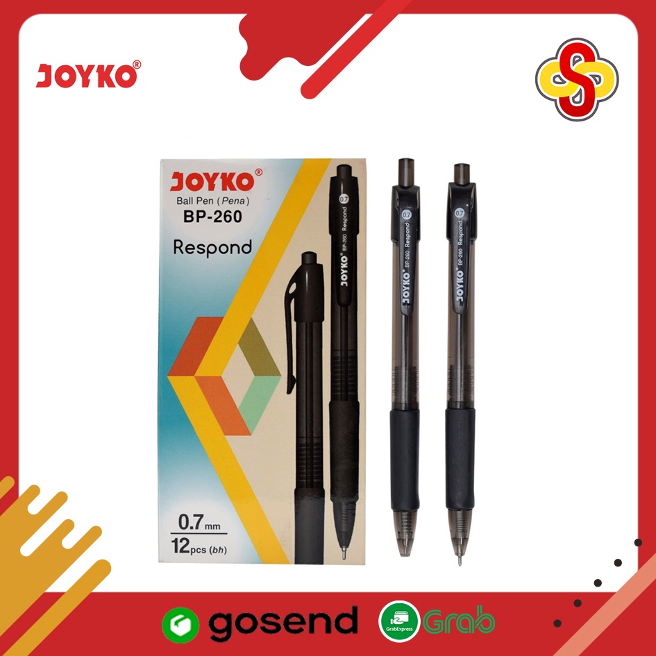 Pulpen / Pena Joyko BP-260 Respond 0.7 mm Hitam