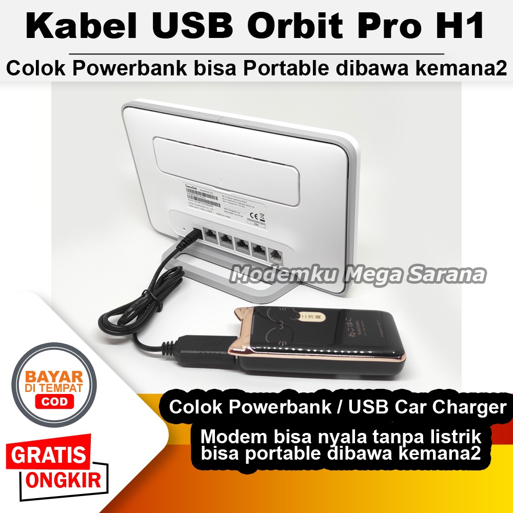 Kabel USB Powerbank Car Mobile Charger Modem Telkomsel Orbit Pro H1 Orbit Star H1 Orbit Max H1