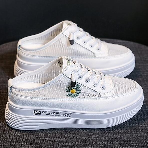 Sepatu Sandal Korea Sendal Wanita Putih Import Cantik Sd-060