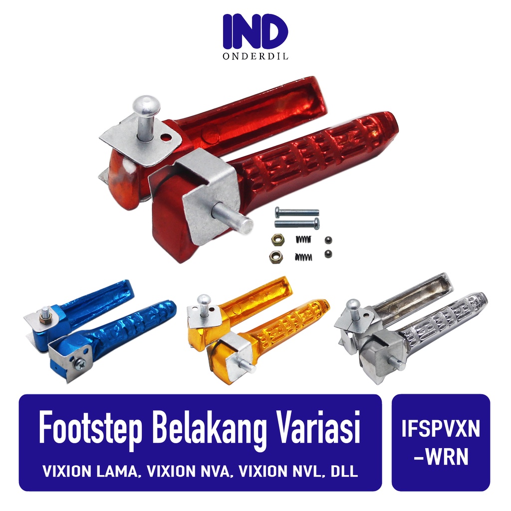 Footstep-Barstep-Pijakan-Injekan-Foot-Bar-Step Belakang Variasi Warna Emas-Mas Vixion Lama-Old-New-NVA-NVL-R155-VXN150 &amp; Jupiter MX King 150