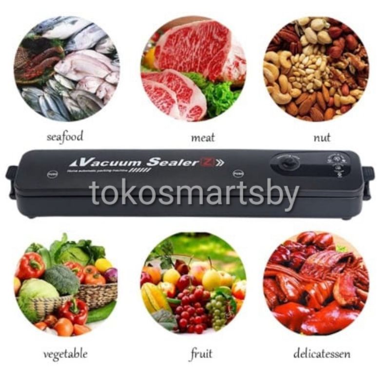 Vacum Sealer Fresh Makanan Food Packing Machine/ Mesin Vacuum Sealer Hitam