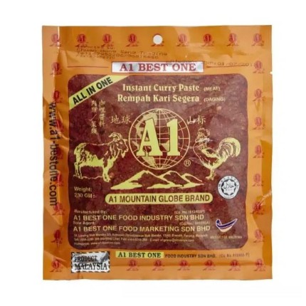 

A1 Best One Curry Paste Chicken Meat / Seafood / Rendang 230g - Rempah Kari