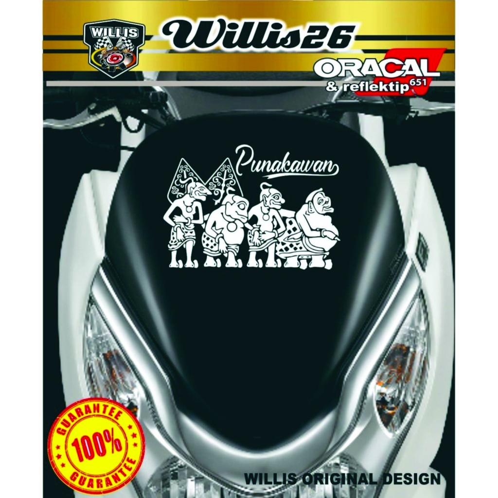 Grosir Stiker cutting wayang punakawan Visor Motor NMAX PCX LEXI AEROX 01