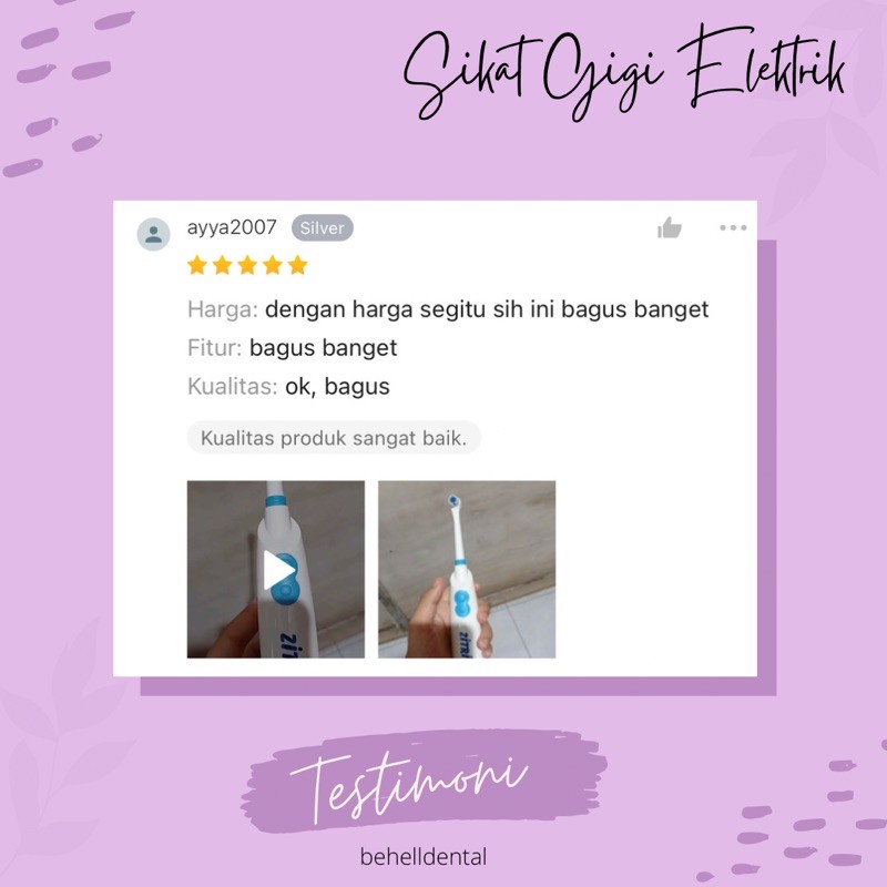 ORI SIKAT GIGI ELEKTRIK ELECTRIC PUTAR  UNTUK BEHEL BEHEL / TIDAK - TOOTH BRUSH ORTHO BEHELLDENTAL