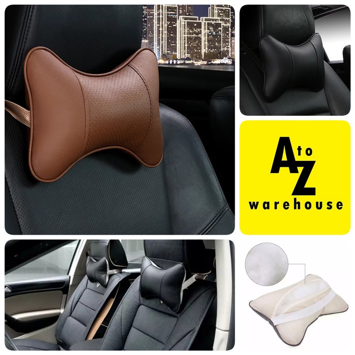 Bantal Leher Mobil Car Headrest Universal Kulit Empuk | Shopee Indonesia